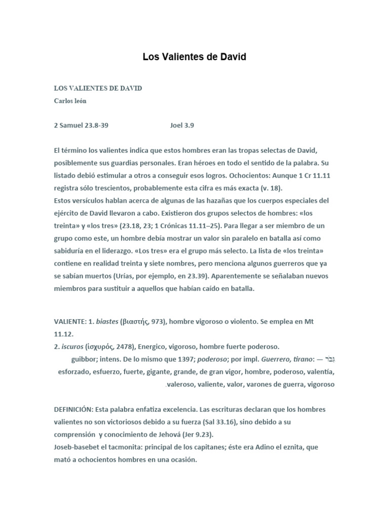 Los Valientes De David Pdf