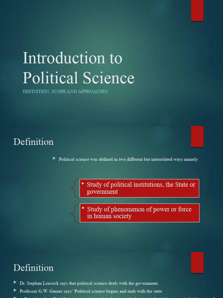 Introduction to Political Science Overview | PDF | Science | Political ...