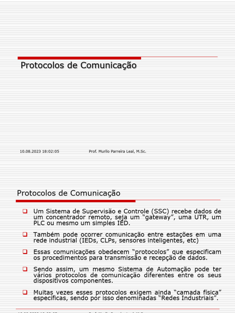 Protocolos de Comunicação Industrial | PDF | Duplex (telecomunicações ...