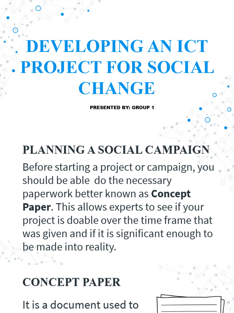 Developing An Ict Project For Social Change Group 1 | PDF | Social ...