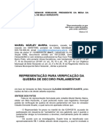 Representacao Claudio Duarte - Conselho de Etica e Decoro Parlamentar