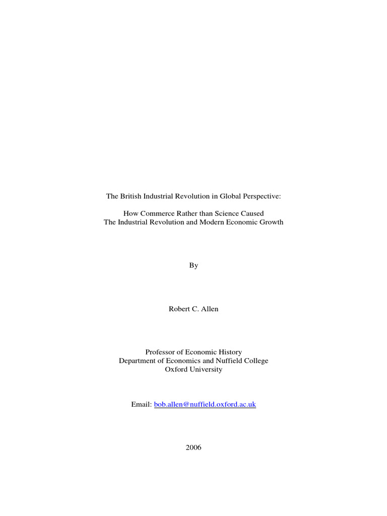 The British Industrial Revolution in Global Perspective | PDF