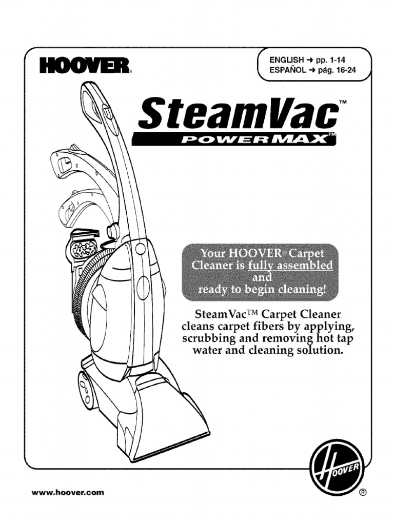 Hoover SteamVac F6213910 Manual PDF