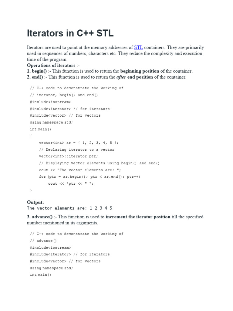 Iterators in C | PDF | C++ | Computing