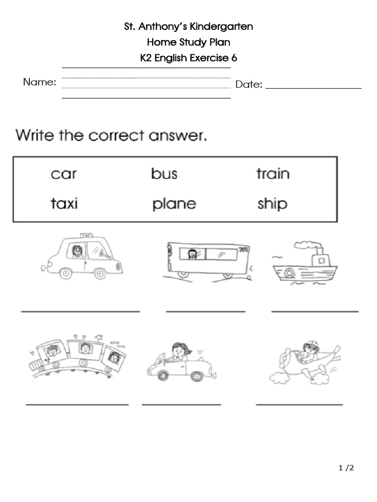 K2 English Exercise 6 | PDF