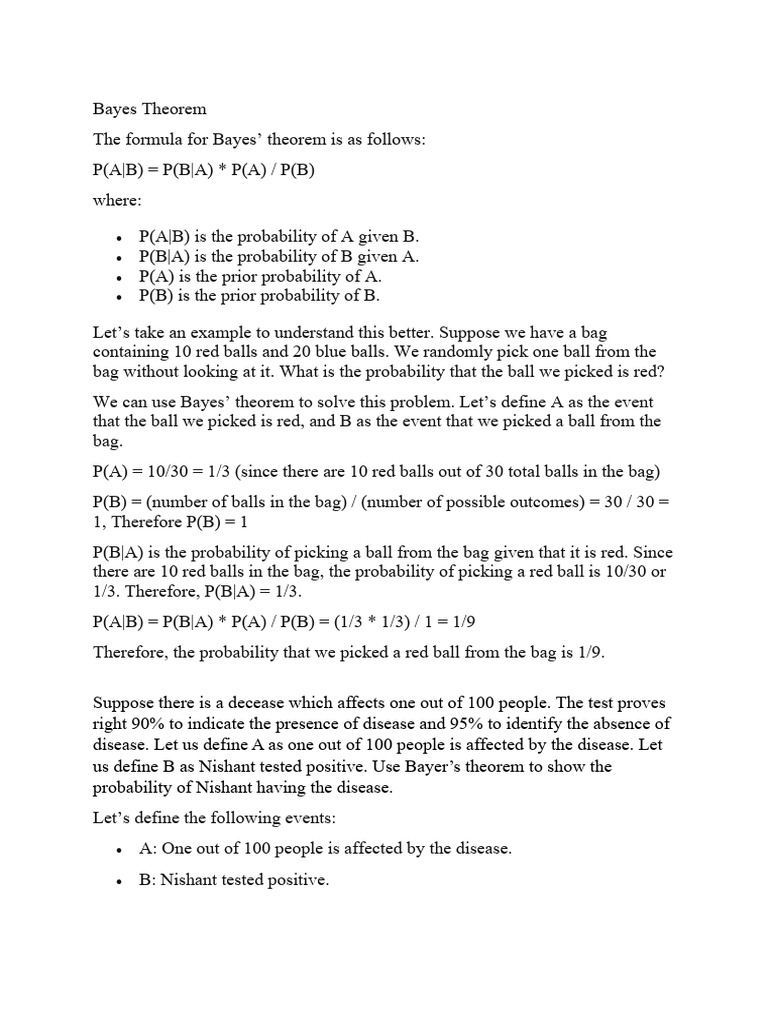 Bayes Theorem | PDF