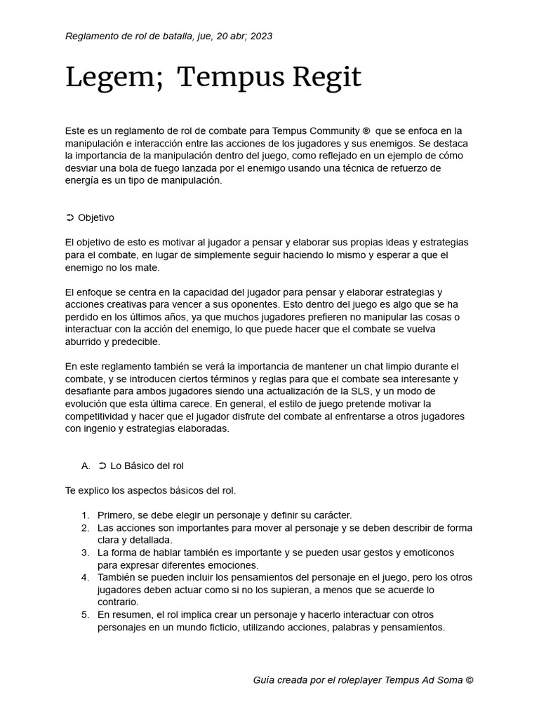 Legem tempus regit reglamento de batalla 2 2 pdf juegos de rol