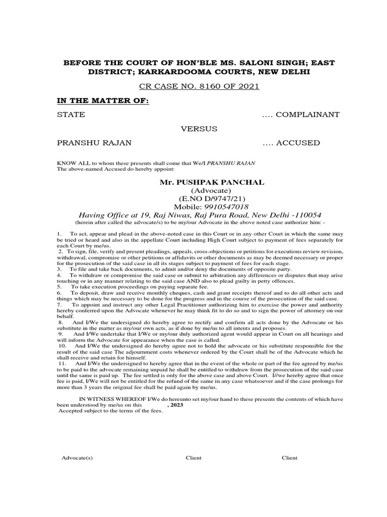 Vakalatnama download free pdf advocate public law