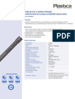 Tubo de Pvc-U Simple Presión Conducción de Fluidos A Presión (Agua Fria)