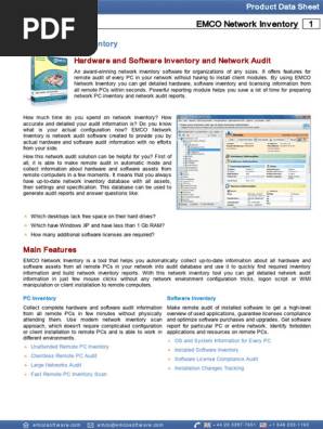 EMCO Network Inventory Data Sheet