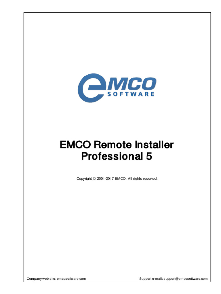EMCO Remote Installer Professional Manual | PDF | Installation