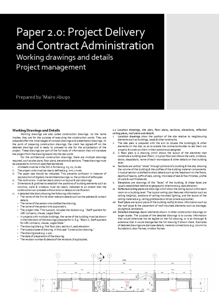 Paper 2 PDCA Working Drawings and Project Management 'Mairo Abugo | PDF ...