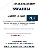 Kcse Kiswahili Final Prediction 2023