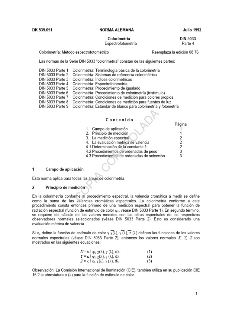 Din 5033 Part4 | PDF | Medición | Ligero