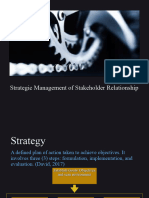 Strategic Management of Stakeholder Relationship