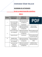 Cronograma de Actividades Mic 2022-2