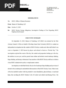 BGSU Final Executive Summary and Findings of Fact