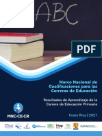 Marco Nacional de Cualificaciones para Las Carreras de Educación, I y II Ciclo
