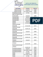 Lista de Precios Escolares