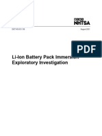 Li-Ion Battery Pack Immersion Exploratory Investigation