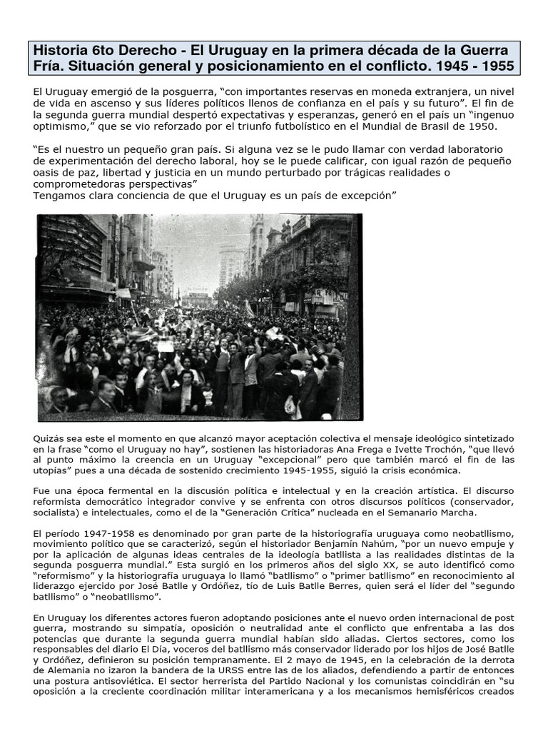 Uruguay en la Guerra Fría: 1945-1958 | PDF | Democracia | Ideologías ...