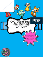 CVC Game Board and Rhyming Activity: Hands On Games To Practice Identifying, Reading, and Writing CVC Words