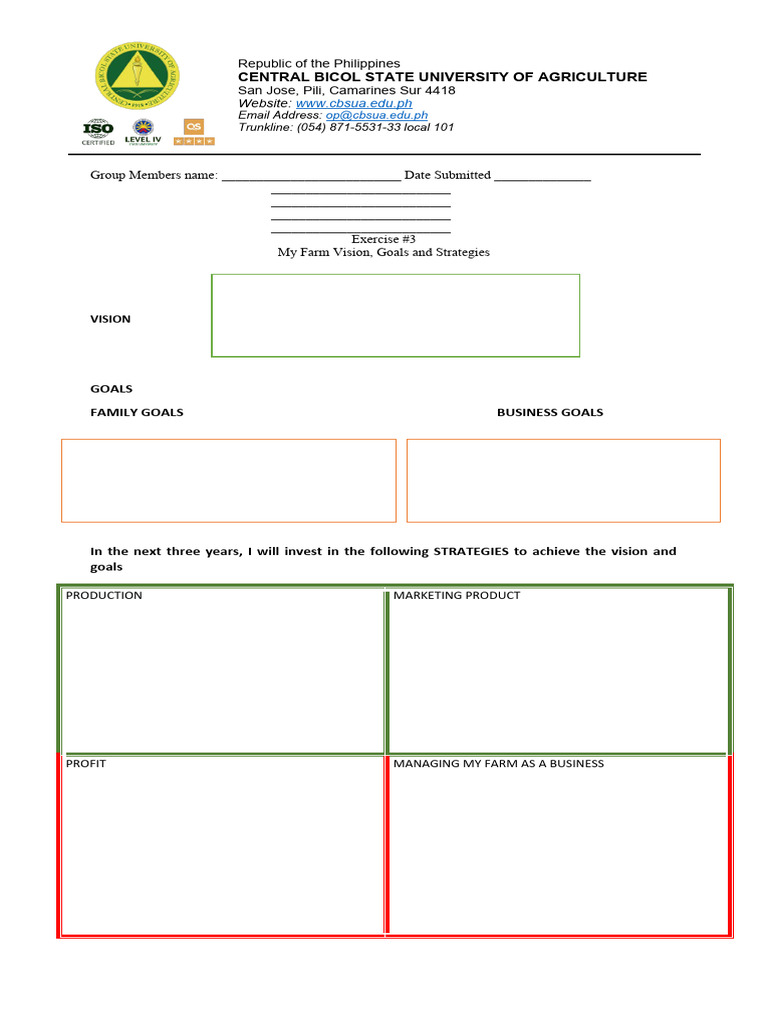 Exercise 3 My Farm Vision Goals and Strategies PDF