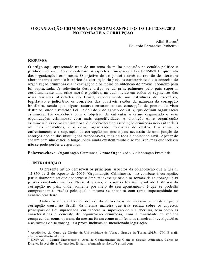 Principais aspectos da lei 12 8502013 pdf