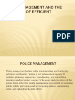 Police Management and The Principles of Efficient