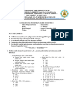 Soal PAS Ganjil Kls VI Matematika