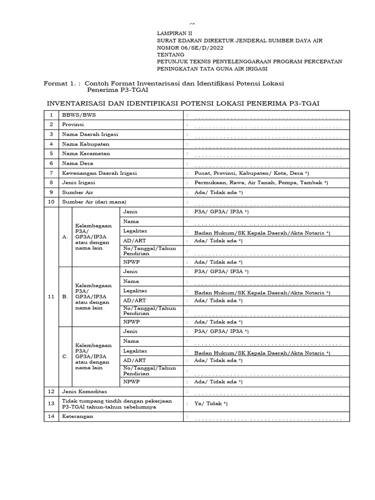 Format Pelaksanaan P3TGAI Tahun 2023 | PDF