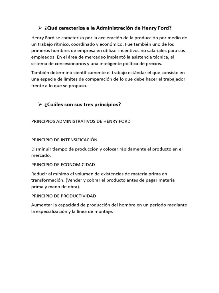 Qu caracteriza a la administraci n de henry ford 2 pdf