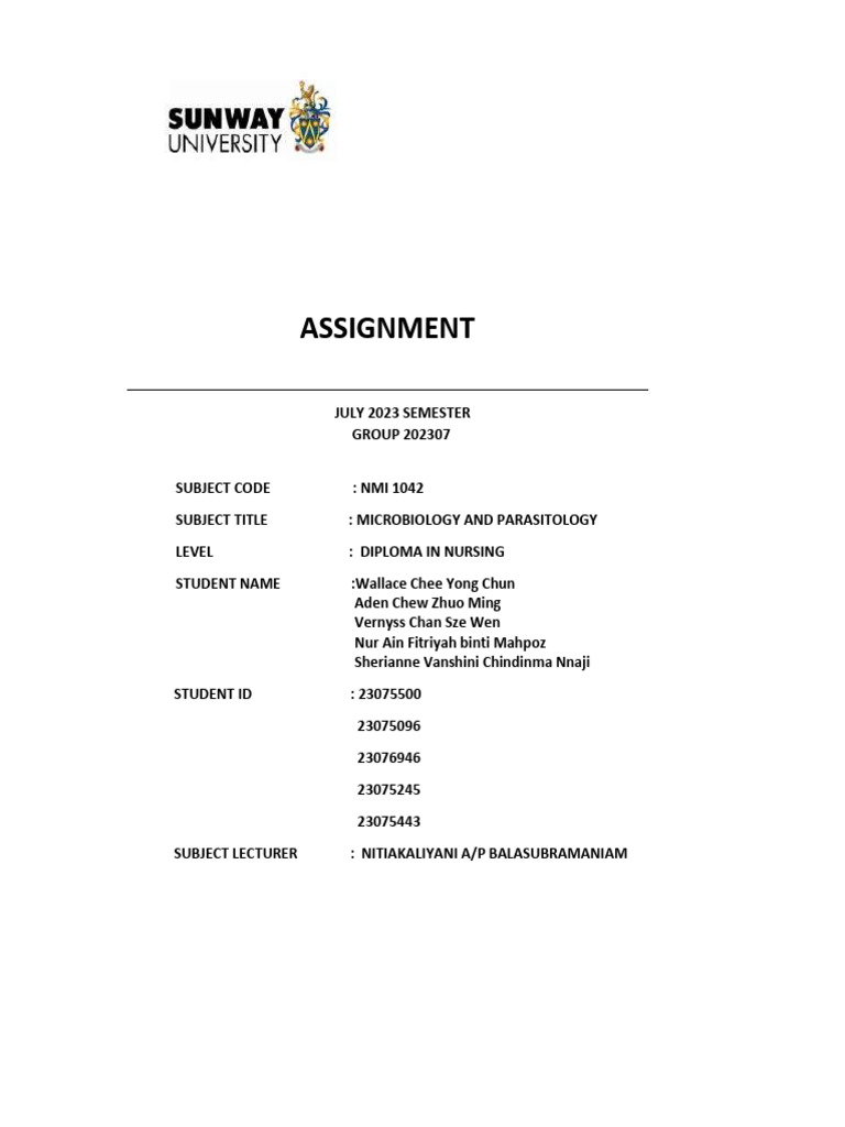 Microbiology Assignment Malaria Group1 Pdf Malaria Plasmodium