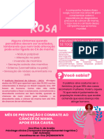 Cartaz Outubro Rosa Informação Rosa e Branco