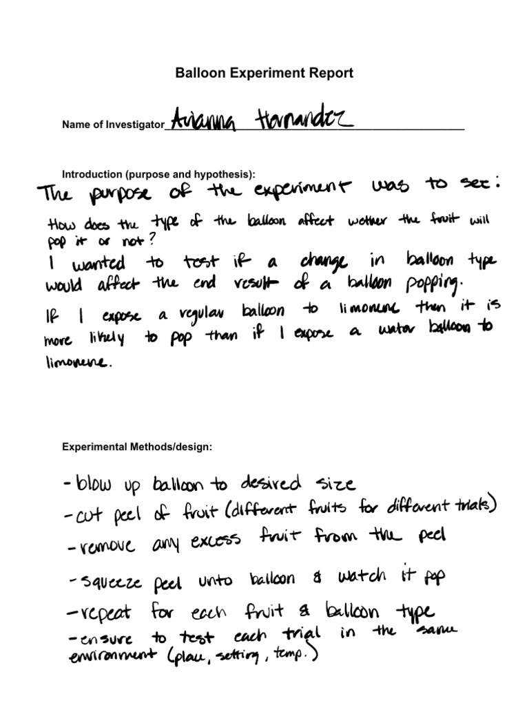 Balloon Experiment Report PDF