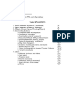 Table of Content of Case Folder