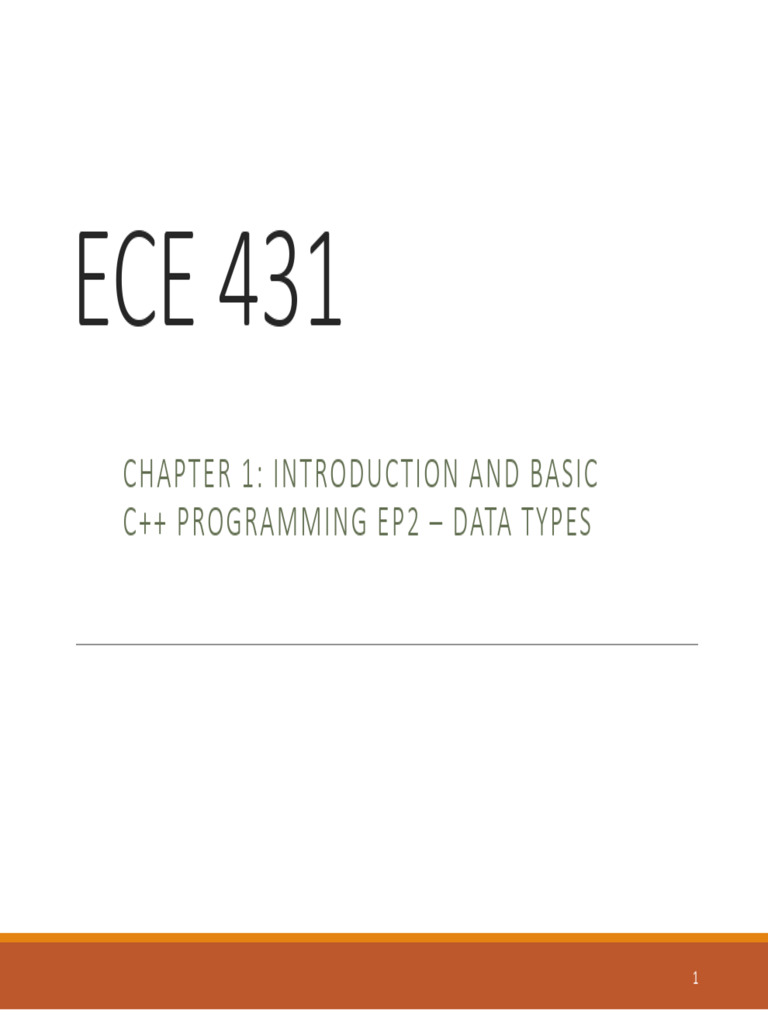 ECE431 CHAPTER 1.2 (ODL) EP2 Data Types | Download Free PDF | Boolean ...