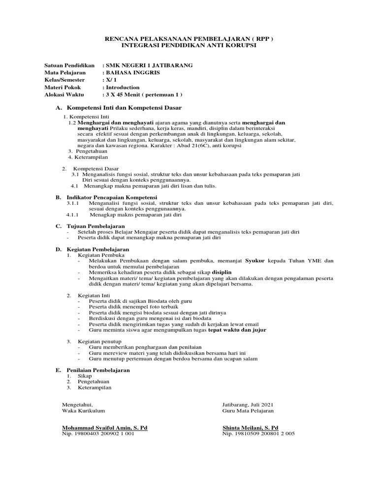 Contoh rpp pdf