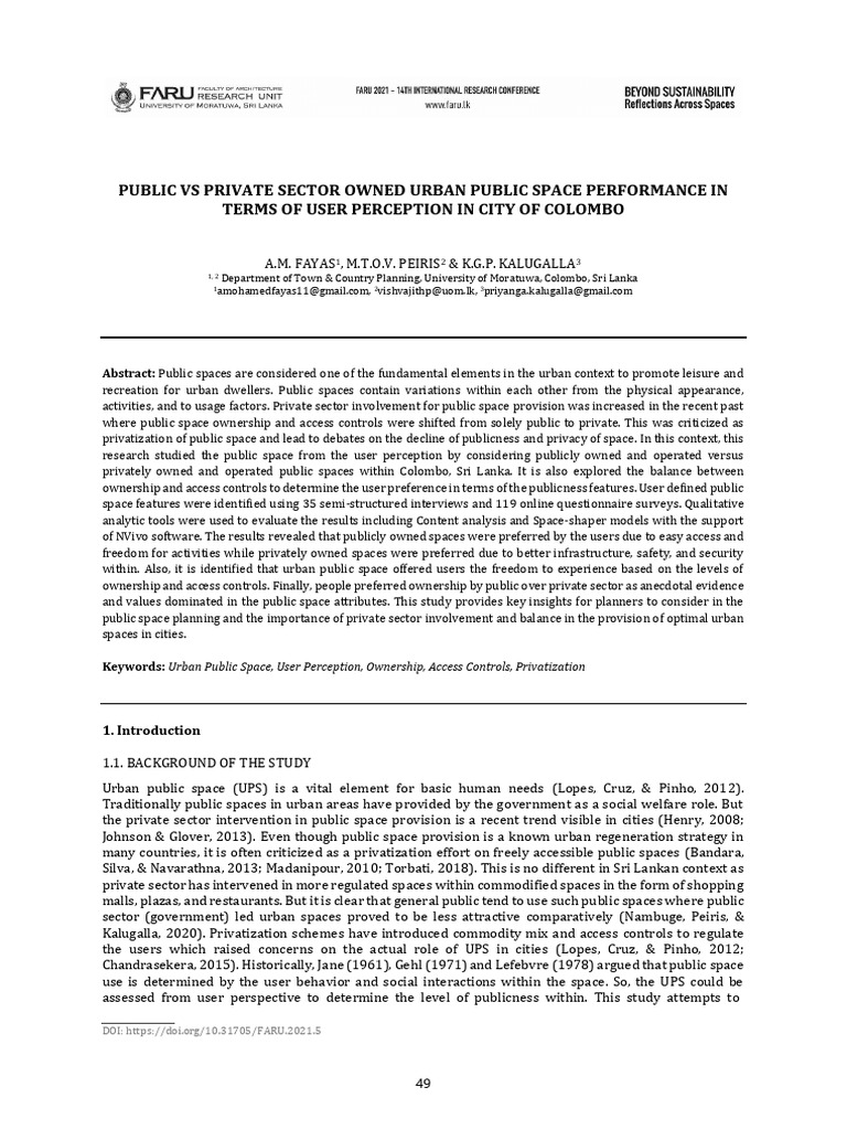 5 public vs private sector owned urban public space pdf space privacy
