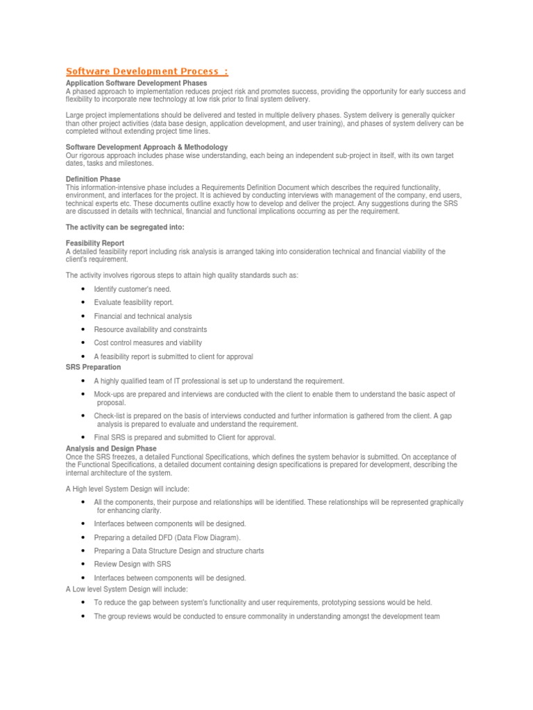 Phased Software Development Process Guide | PDF | Software Development ...