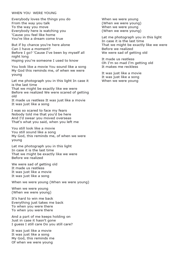 When You Were Young | PDF