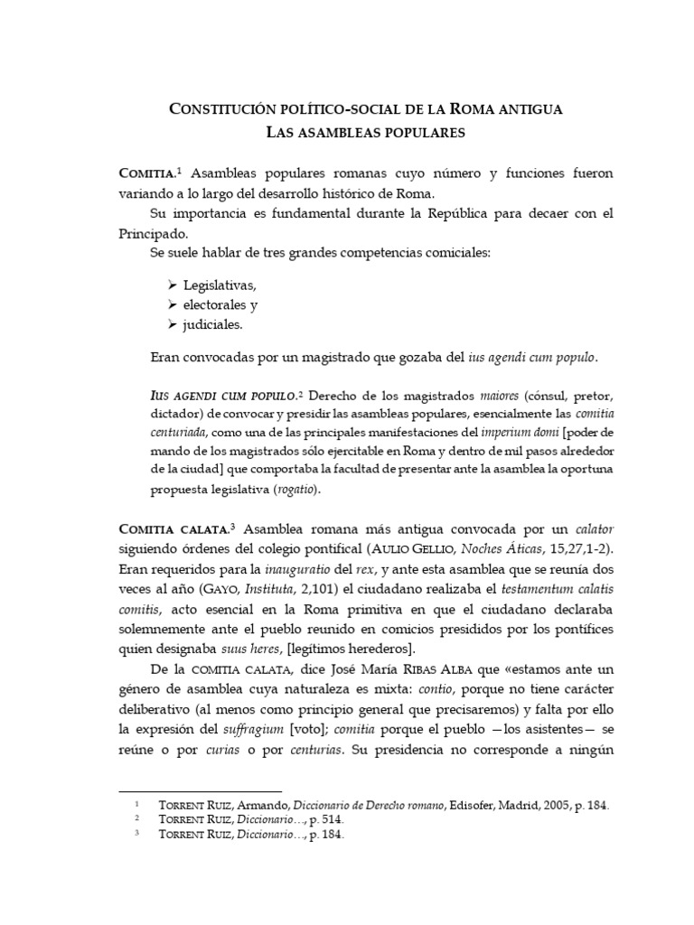 Asambleas Populares en Roma Antigua | PDF | Roma antigua | Mundo ...