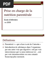 Prise en charge de la nutrition parentérale