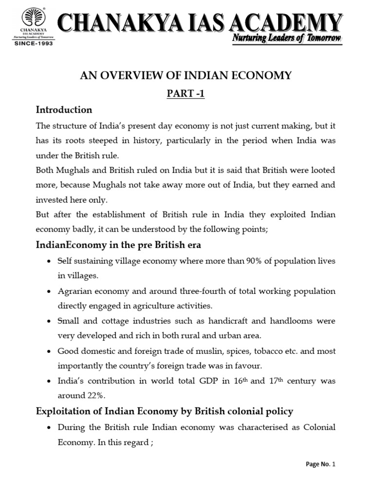 An Overview of Indian Economy (Final) PDF Economy Of India Economic Growth