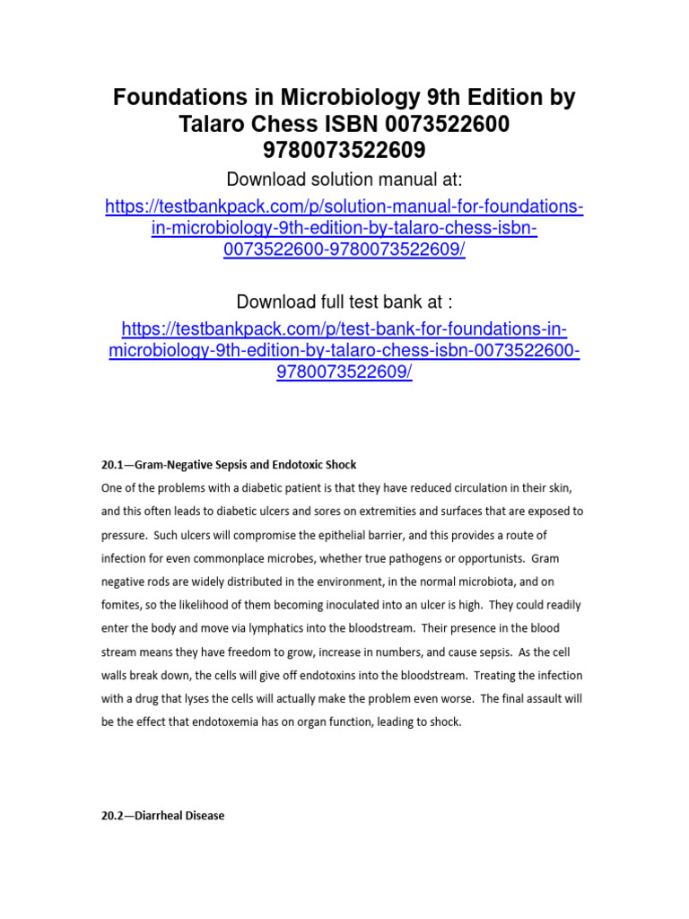 Foundations In Microbiology 9th Edition Talaro Solutions Manual 1 Pdf