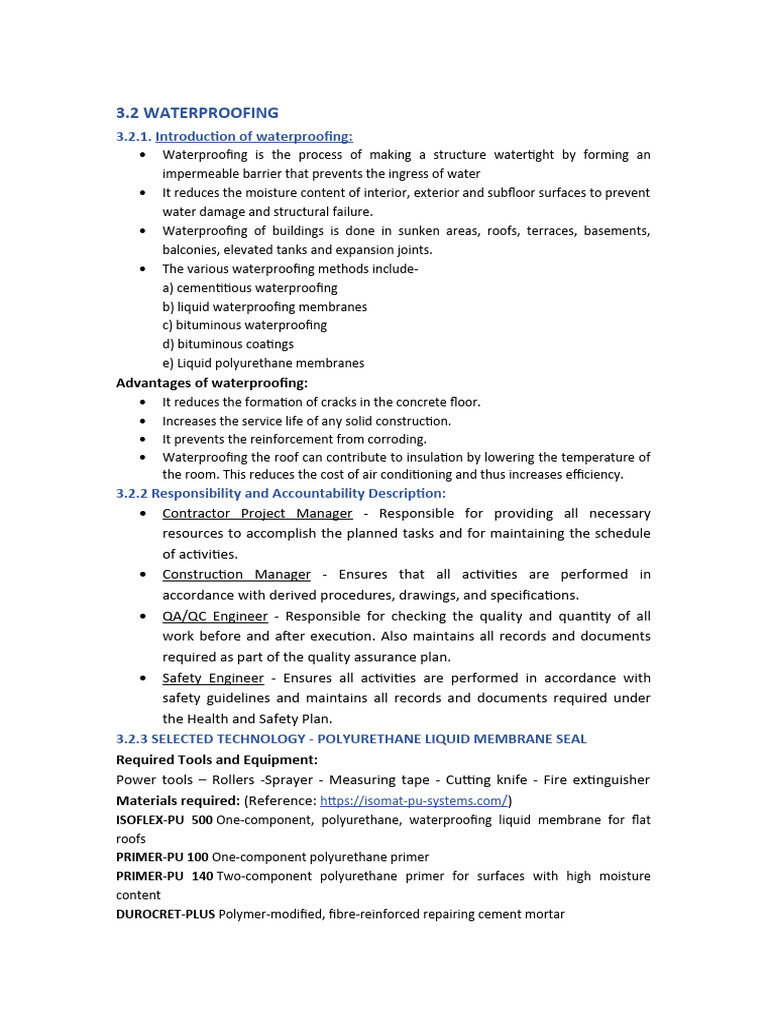 Waterproofing Techniques and Methods | PDF | Civil Engineering ...