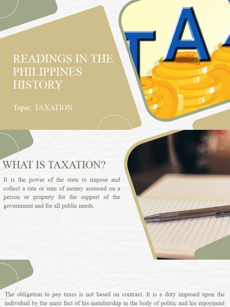 Readings in The Philippines History PDF Taxes Separation Of Powers