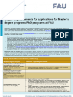 FAU Supporting Documents For Applications For Masters Degree Programmes 2