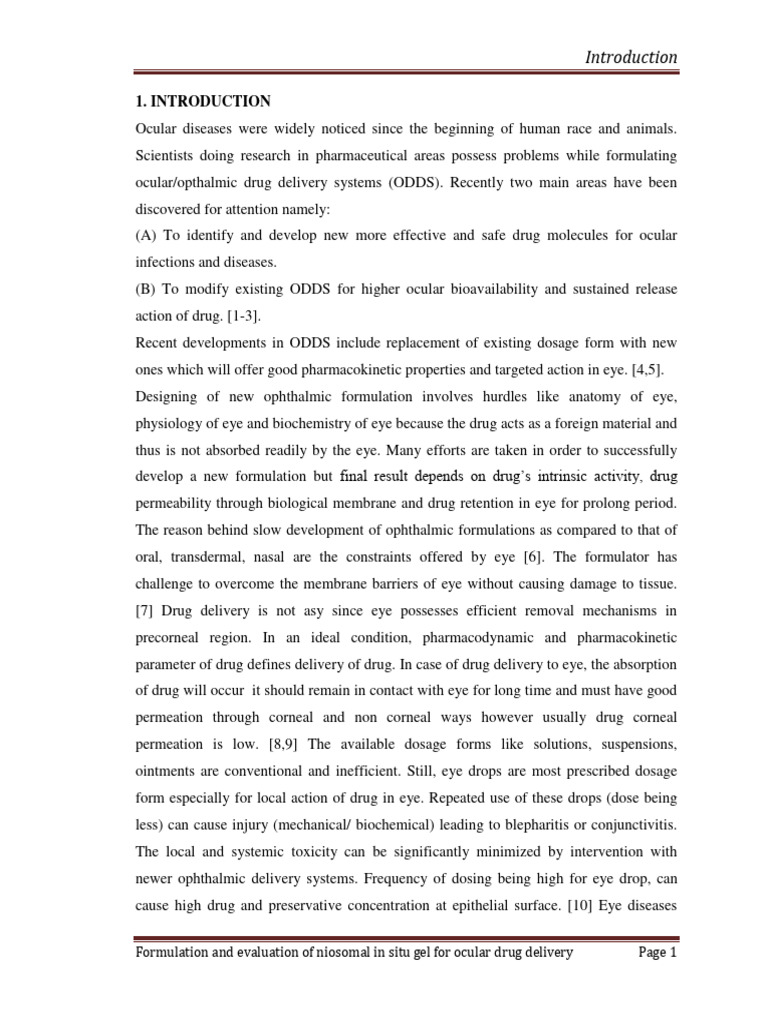 Formulation and Evaluation of Niosomal in Situ Gel For Ocular Drug ...