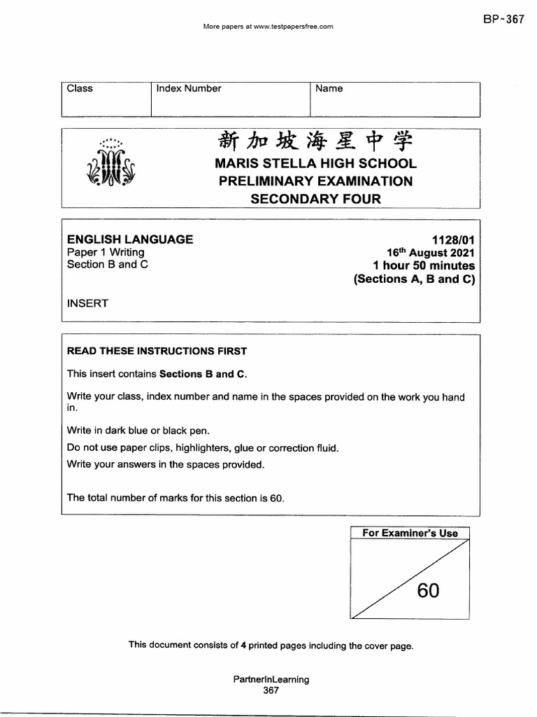 Sec4 english 2021 sa2 marisstella pdf